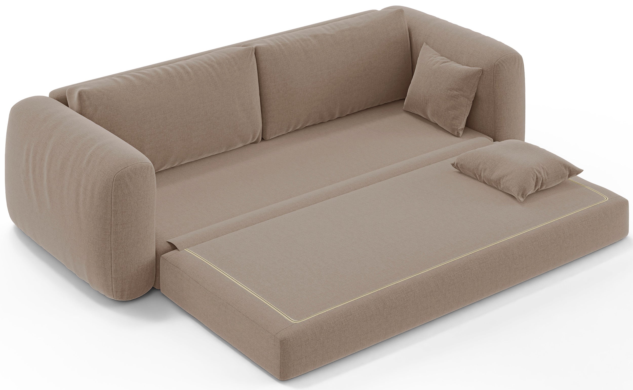 Dreisitziges ausklappbares Sofa Velera, beige, Geflecht