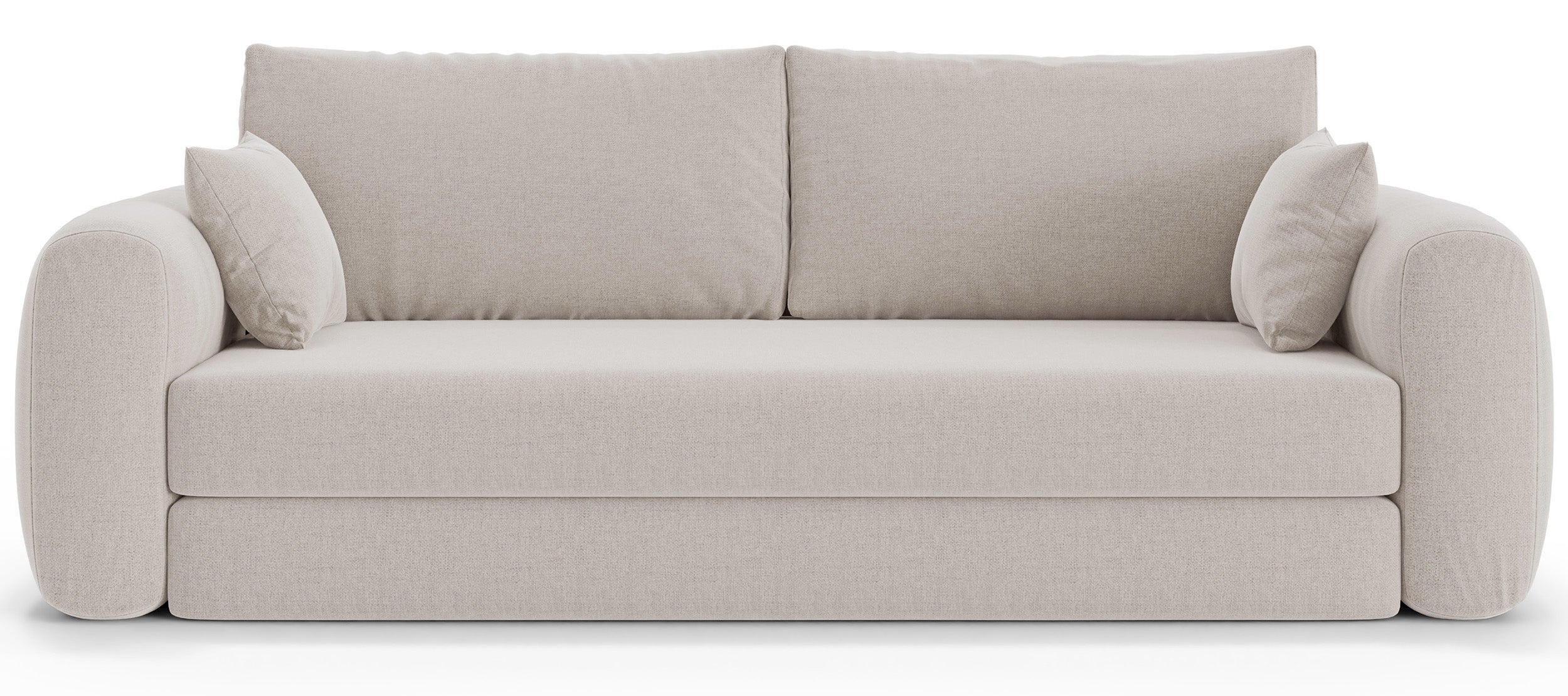 Dreisitziges ausklappbares Sofa Velera in hellbeige, Geflecht