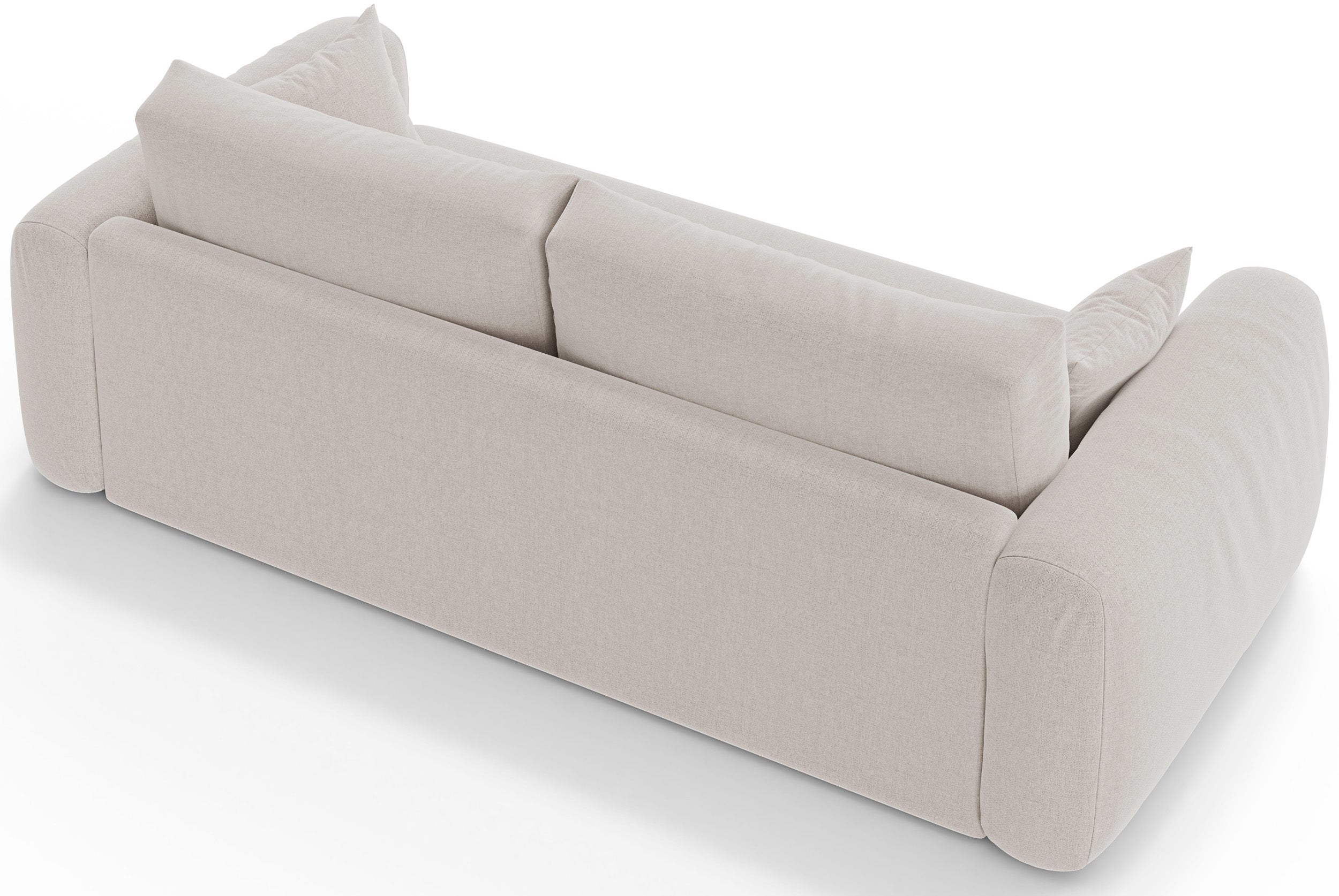 Dreisitziges ausklappbares Sofa Velera in hellbeige, Geflecht