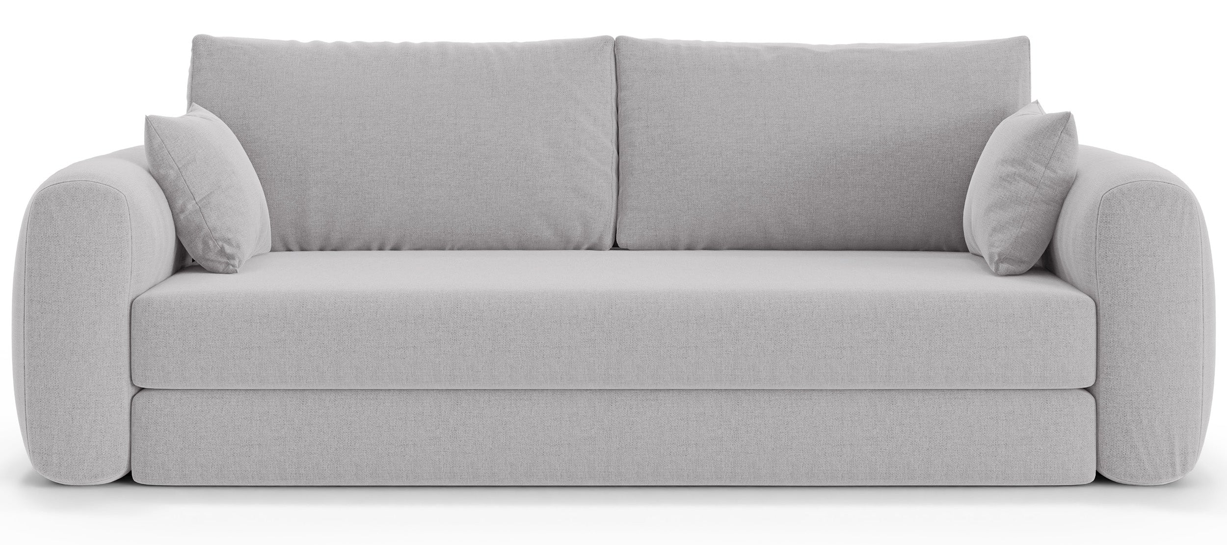 Dreisitziges ausklappbares Sofa Velera in hellgrauem Flechtmuster