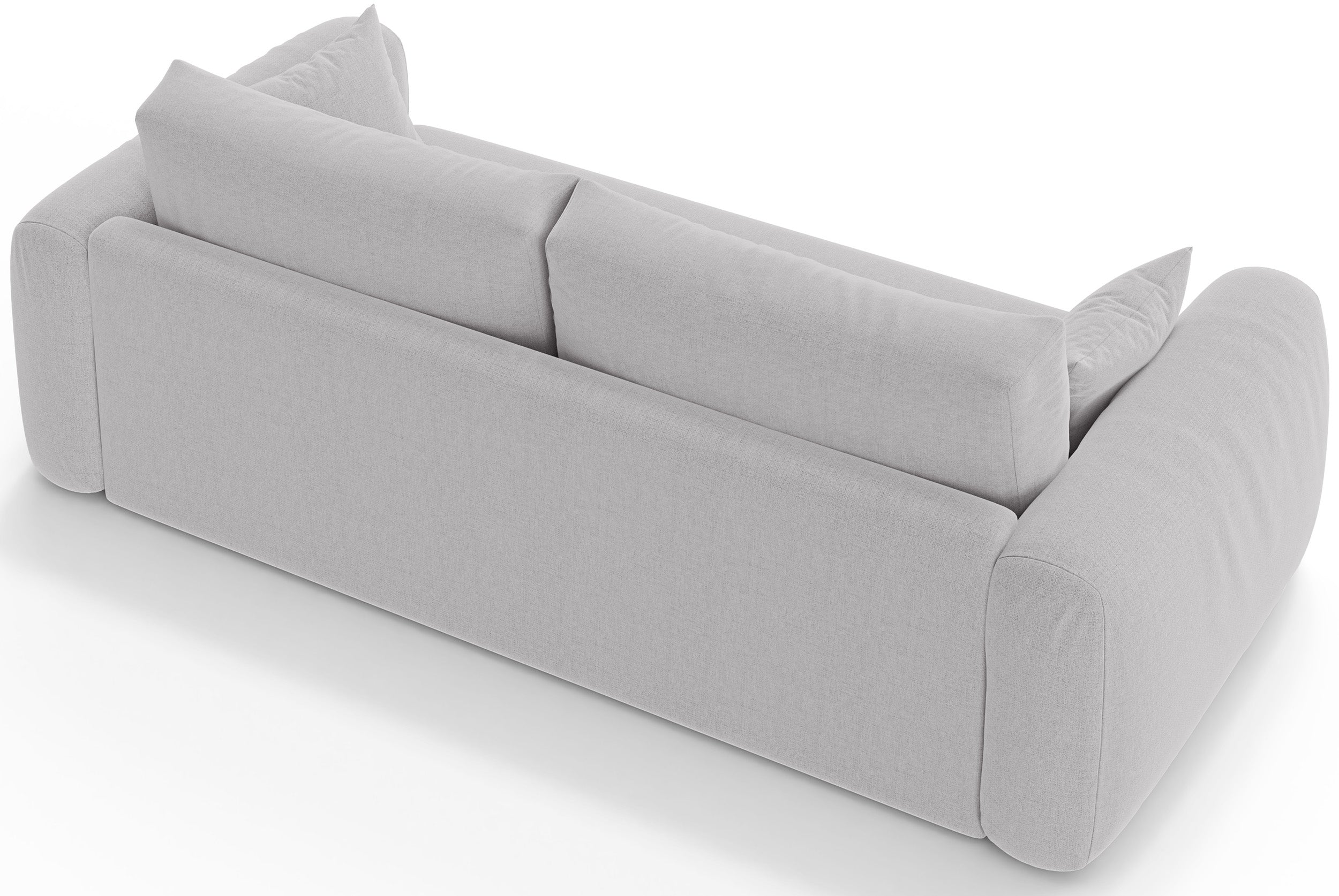 Dreisitziges ausklappbares Sofa Velera in hellgrauem Flechtmuster