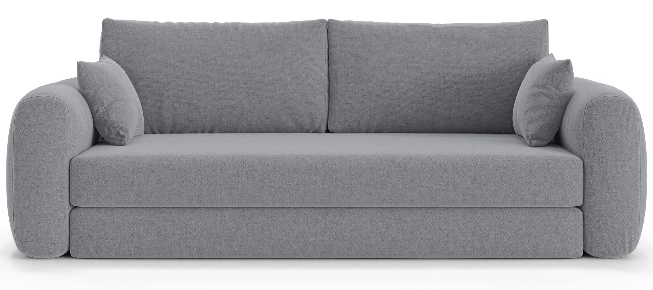 Dreisitziges ausklappbares Sofa Velera in grauem Flechtstoff