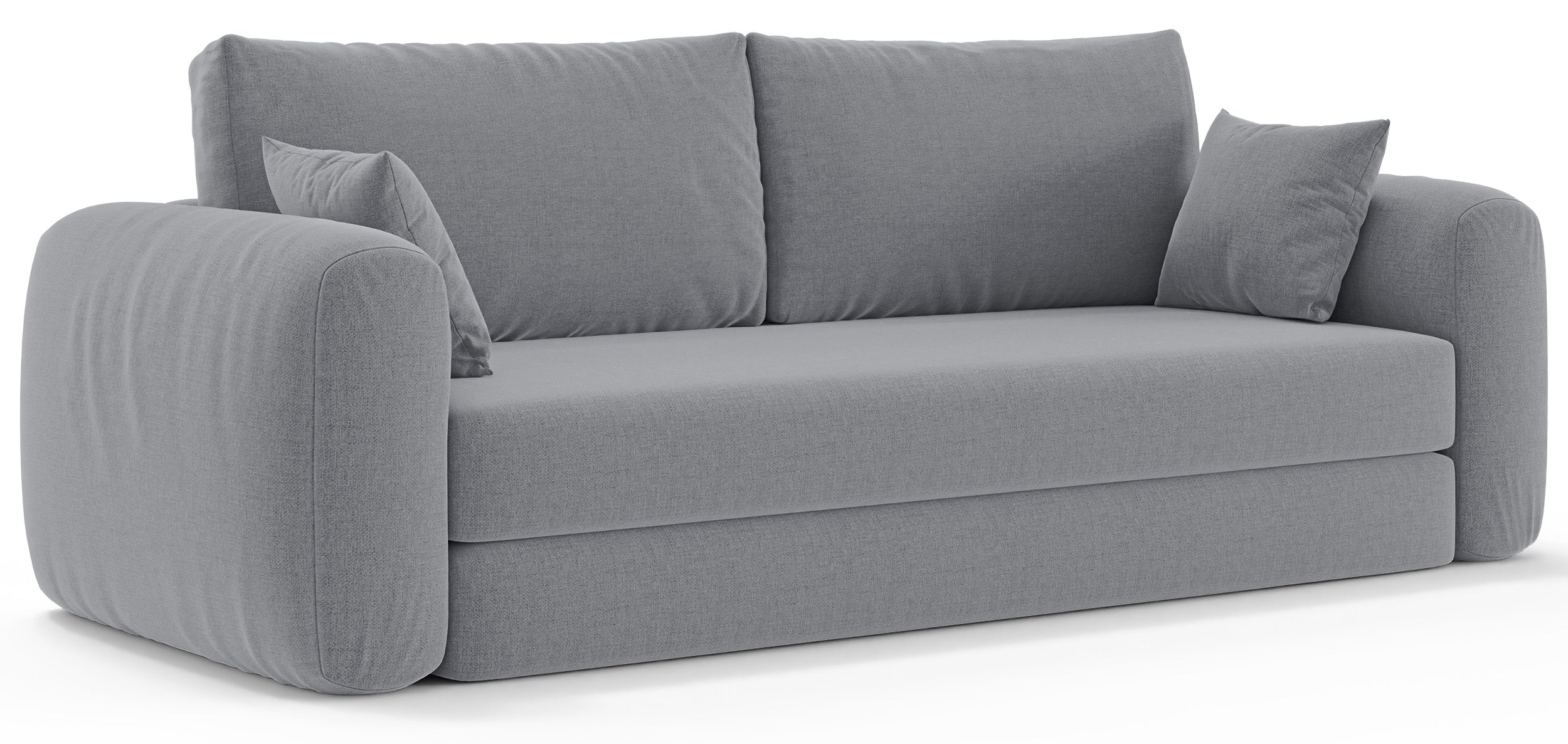 Dreisitziges ausklappbares Sofa Velera in grauem Flechtstoff