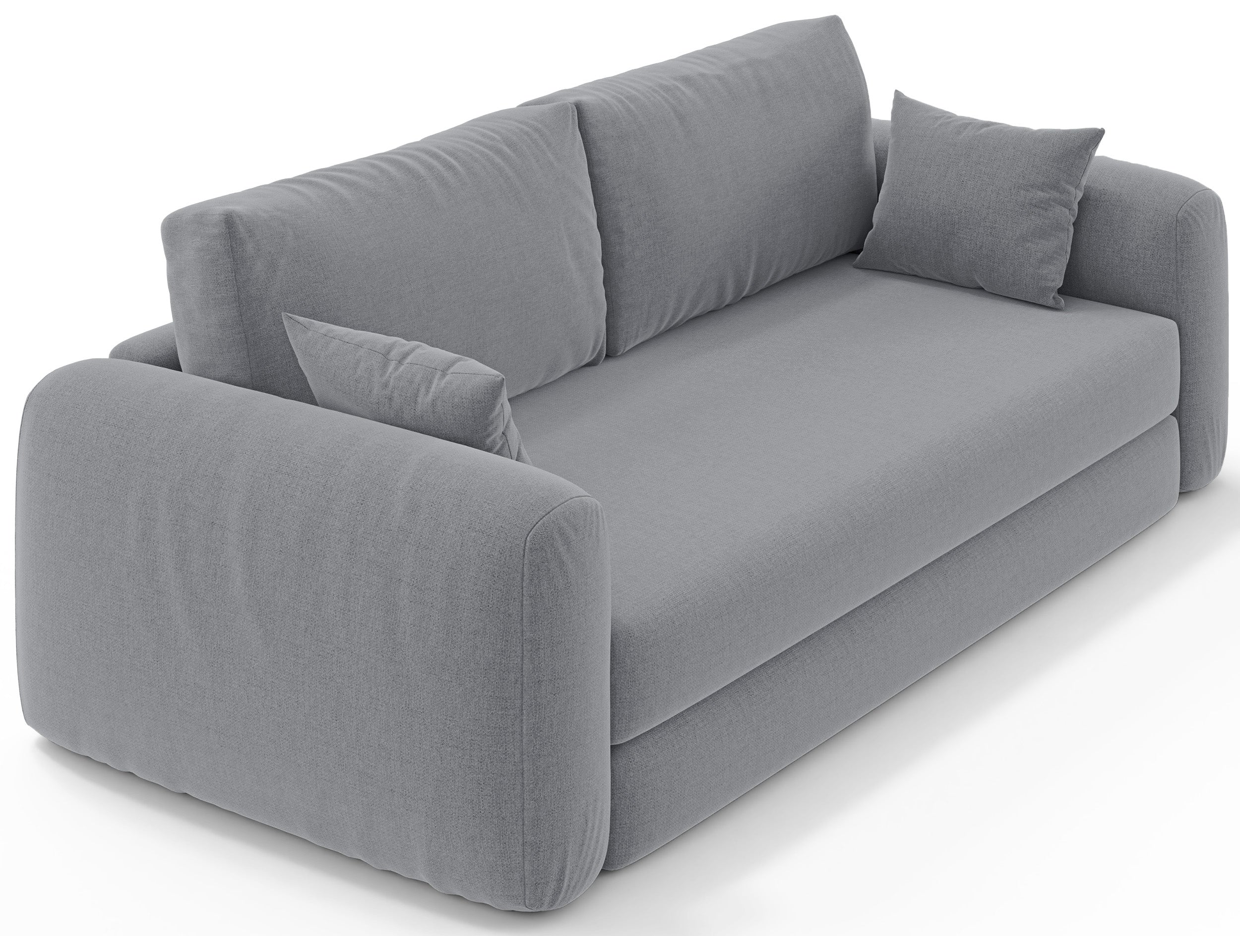 Dreisitziges ausklappbares Sofa Velera in grauem Flechtstoff
