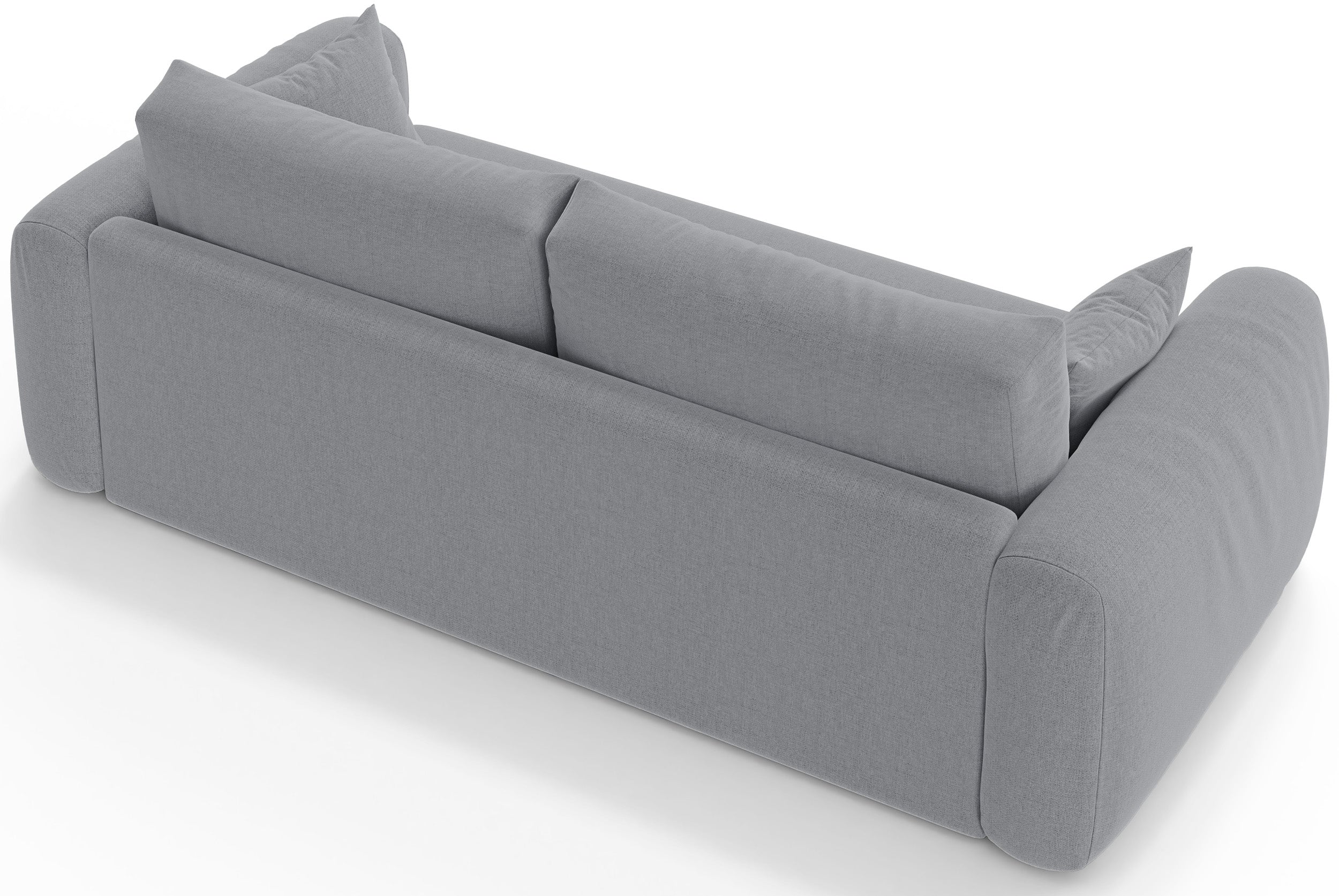 Dreisitziges ausklappbares Sofa Velera in grauem Flechtstoff
