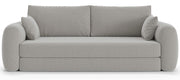 Dreisitziges ausklappbares Sofa Velera in grau-beigem Flechtmuster