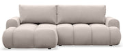 Ecksofa mit Schlaffunktion Ombo Mini, L-förmig, linksseitig, mit Stauraum, grau-beiger hydrophober Samt