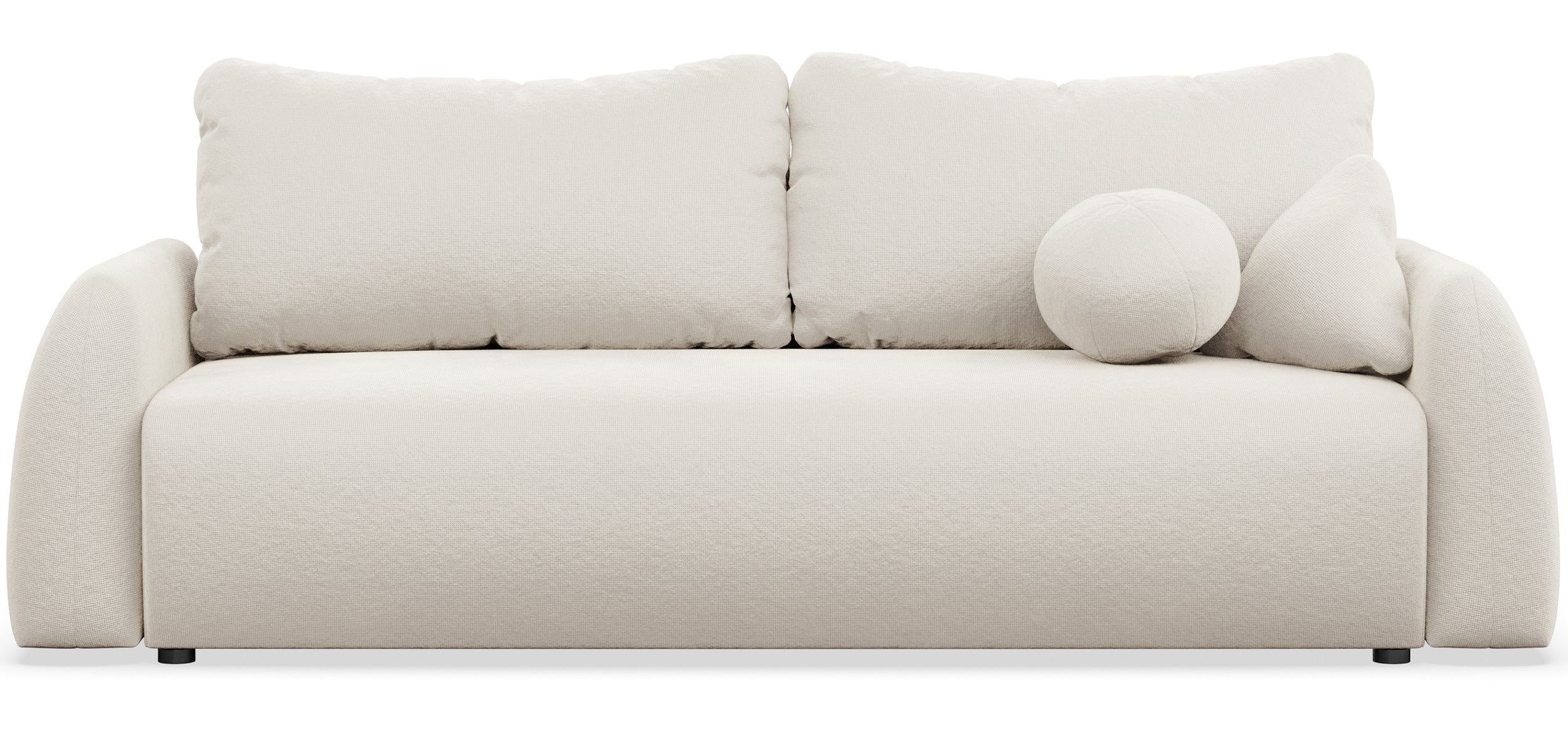 Dreisitziges ausklappbares Sofa Nubelle, dunkelgrün, hydrophober Chenille-Stoff
