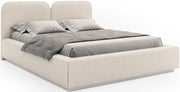 Polsterbett 160x200 cm Comoves in cremefarbenem Chenille