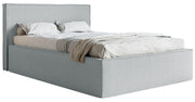 Gepolstertes Bett 140x200 cm Lucera mit Stauraum, grauer Chenille-Stoff