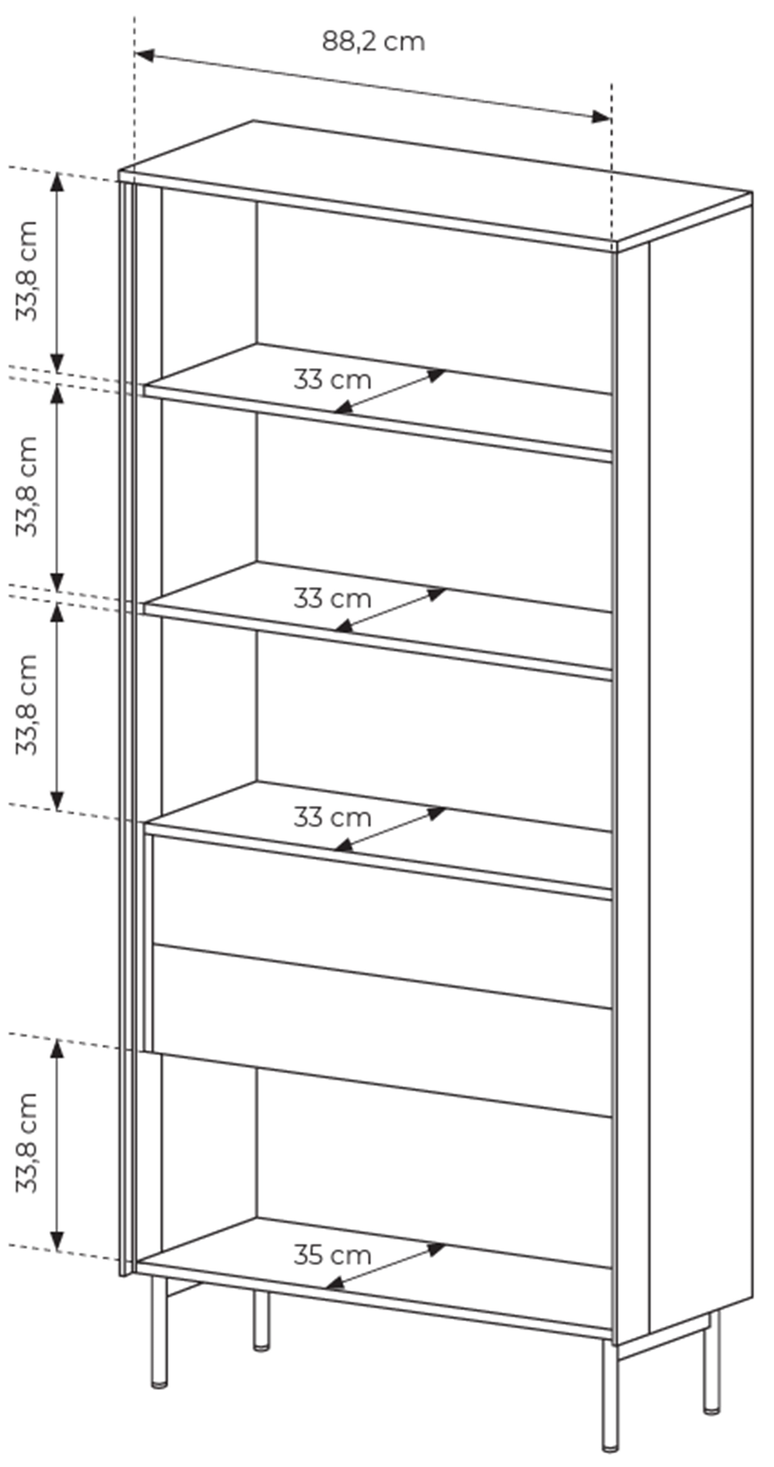 Zweiflügelige Vitrine Lumi mit zwei Schubladen und LED-Beleuchtung, 91 cm, Kaschmir