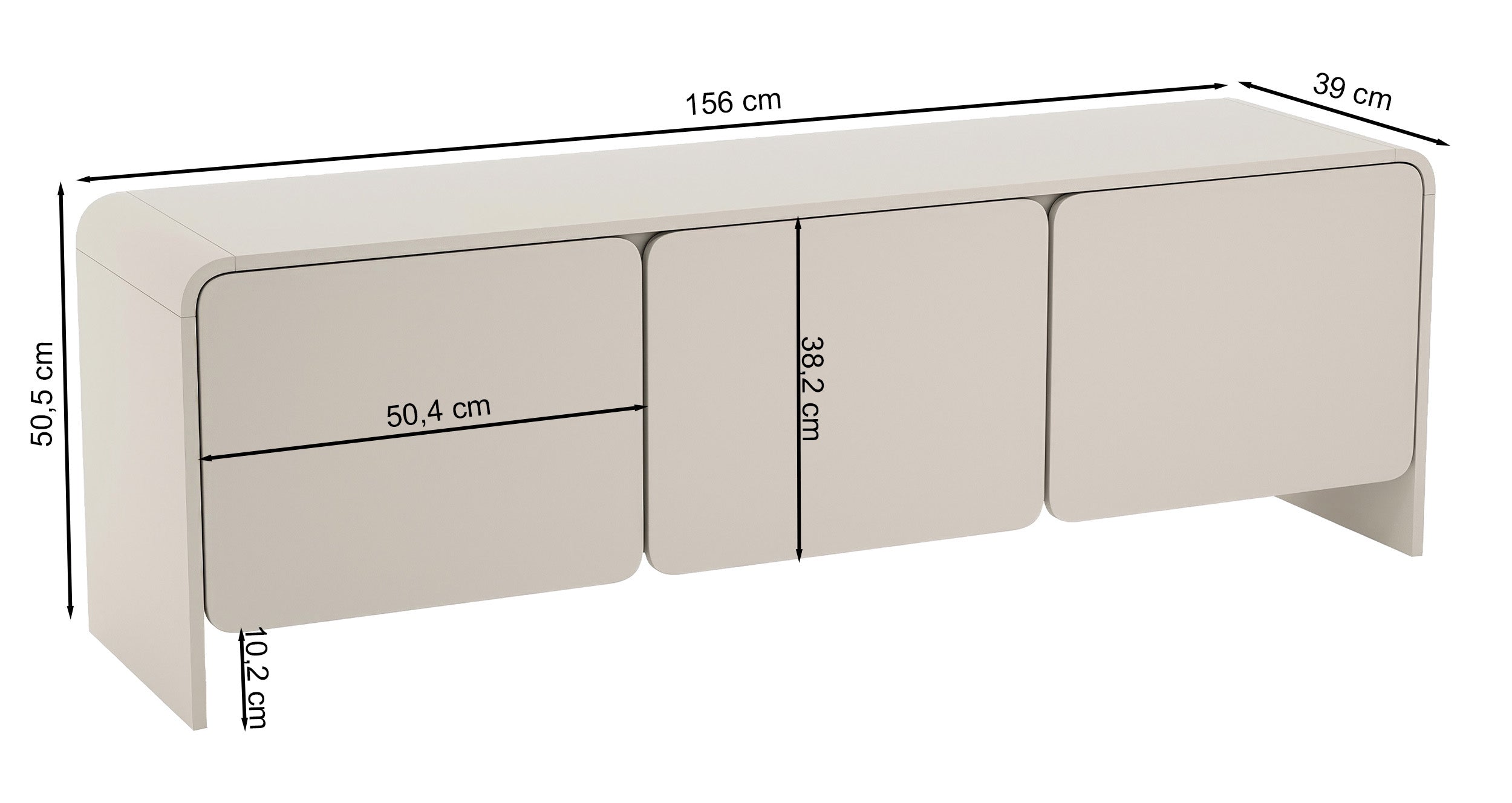Drehtüriger TV-Schrank Lummo 156 cm Kaschmir