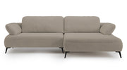 Ecksofa mit Schlaffunktion Avolla, L-förmig, rechtsseitig, mit Stauraum, dunkelbeige, hydrophobes Chenillegewebe
