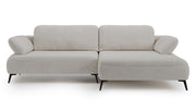 Ecksofa mit Schlaffunktion Avolla, L-Form, rechtsseitig, mit Stauraum, grau-beiger hydrophober Chenillestoff