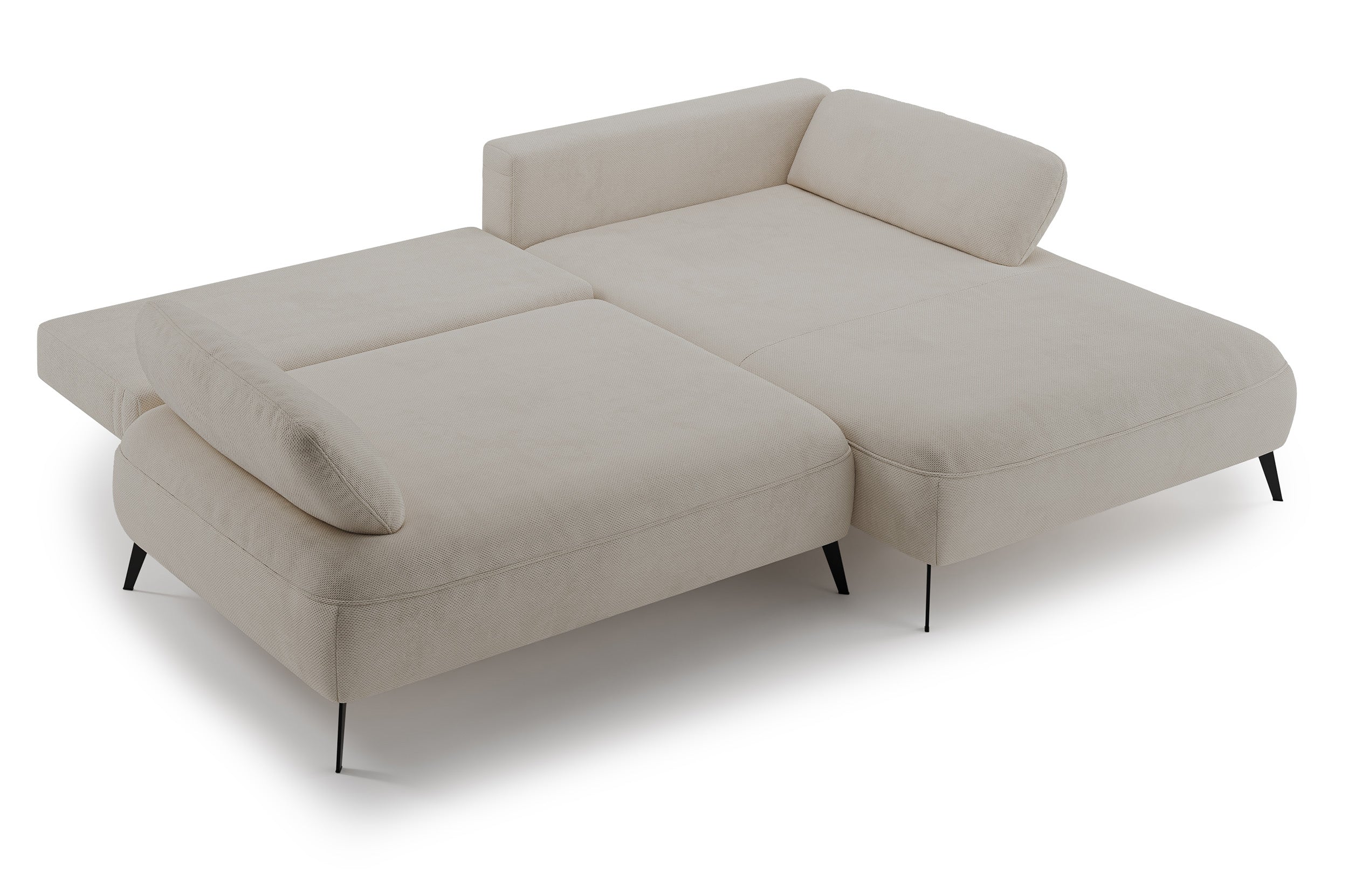 Ecksofa mit Schlaffunktion Avolla, L-förmig, rechtsseitig, mit Stauraum, beige, hydrophobes Chenille