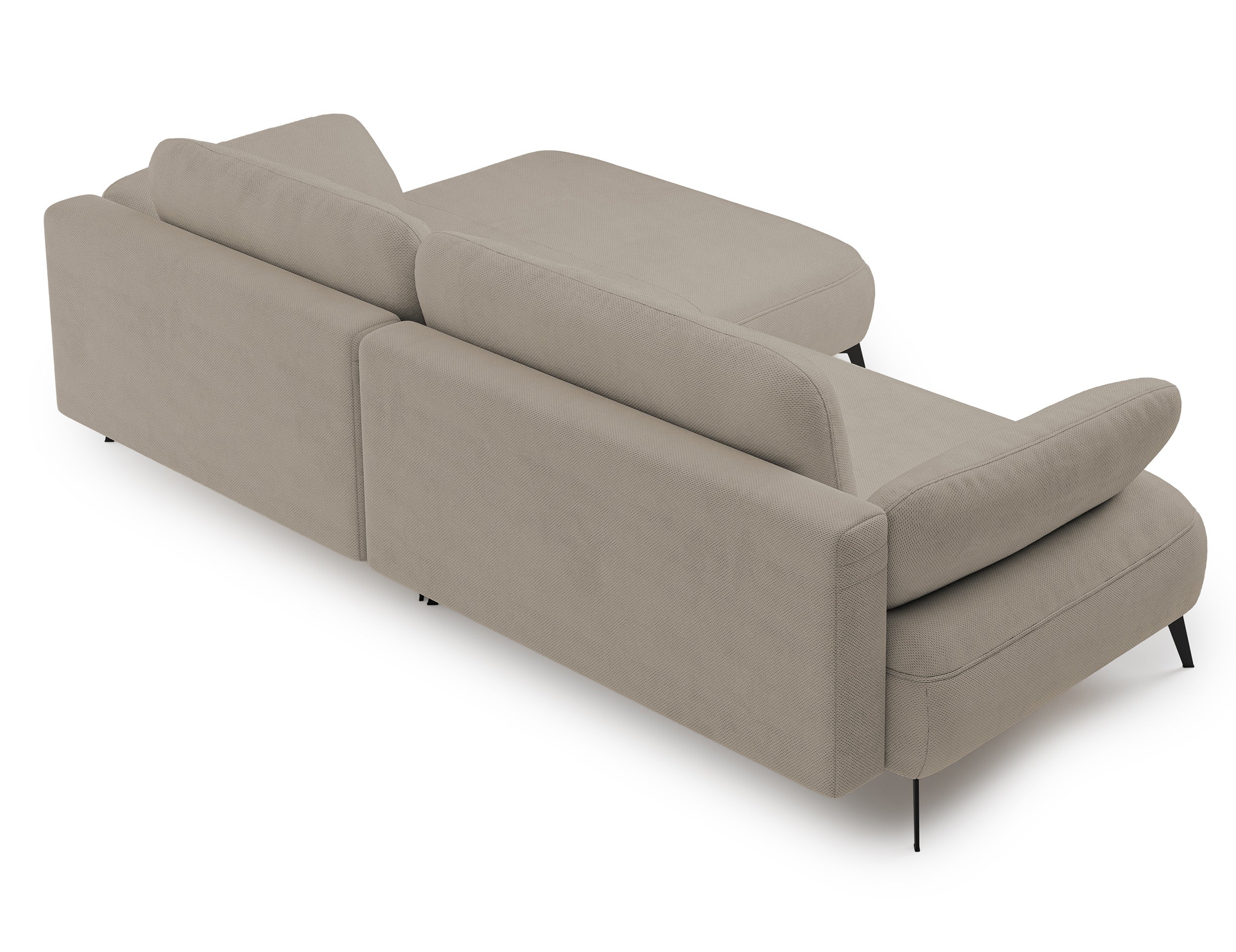 Ecksofa mit Schlaffunktion Avolla, L-förmig, rechtsseitig, mit Stauraum, dunkelbeige, hydrophobes Chenillegewebe