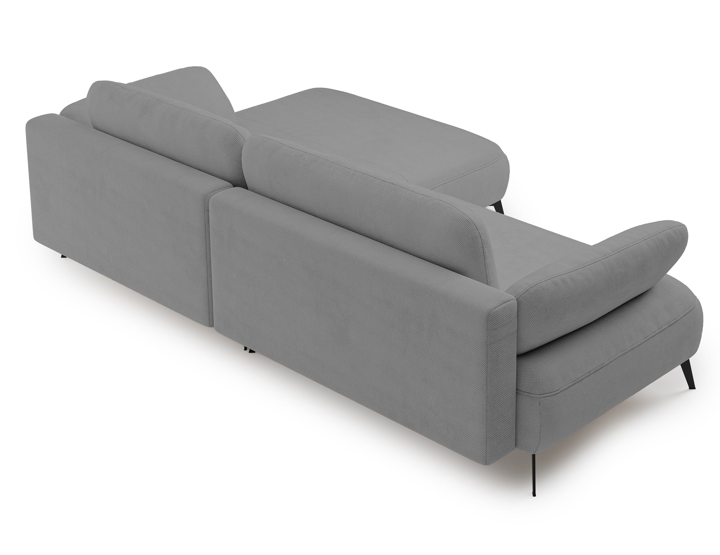 Ecksofa mit Schlaffunktion Avolla, L-förmig, rechtsseitig, mit Stauraum, grauer hydrophober Chenille-Stoff