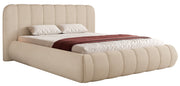 Polsterbett 140x200 cm Malunna mit Stauraum, Metallrahmen, beige Chenille, pflegeleicht