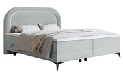 Kontinentalbett 160x200 cm Loreo mit Topper und Stauraum, Tauben-Velours, wasserabweisend