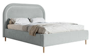 Gepolstertes Bett 160x200 cm Loreo mit Stauraum, taubenblauer hydrophober Samt