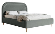 Gepolstertes Bett 160x200 cm Loreo mit Stauraum, grauer wasserabweisender Samt