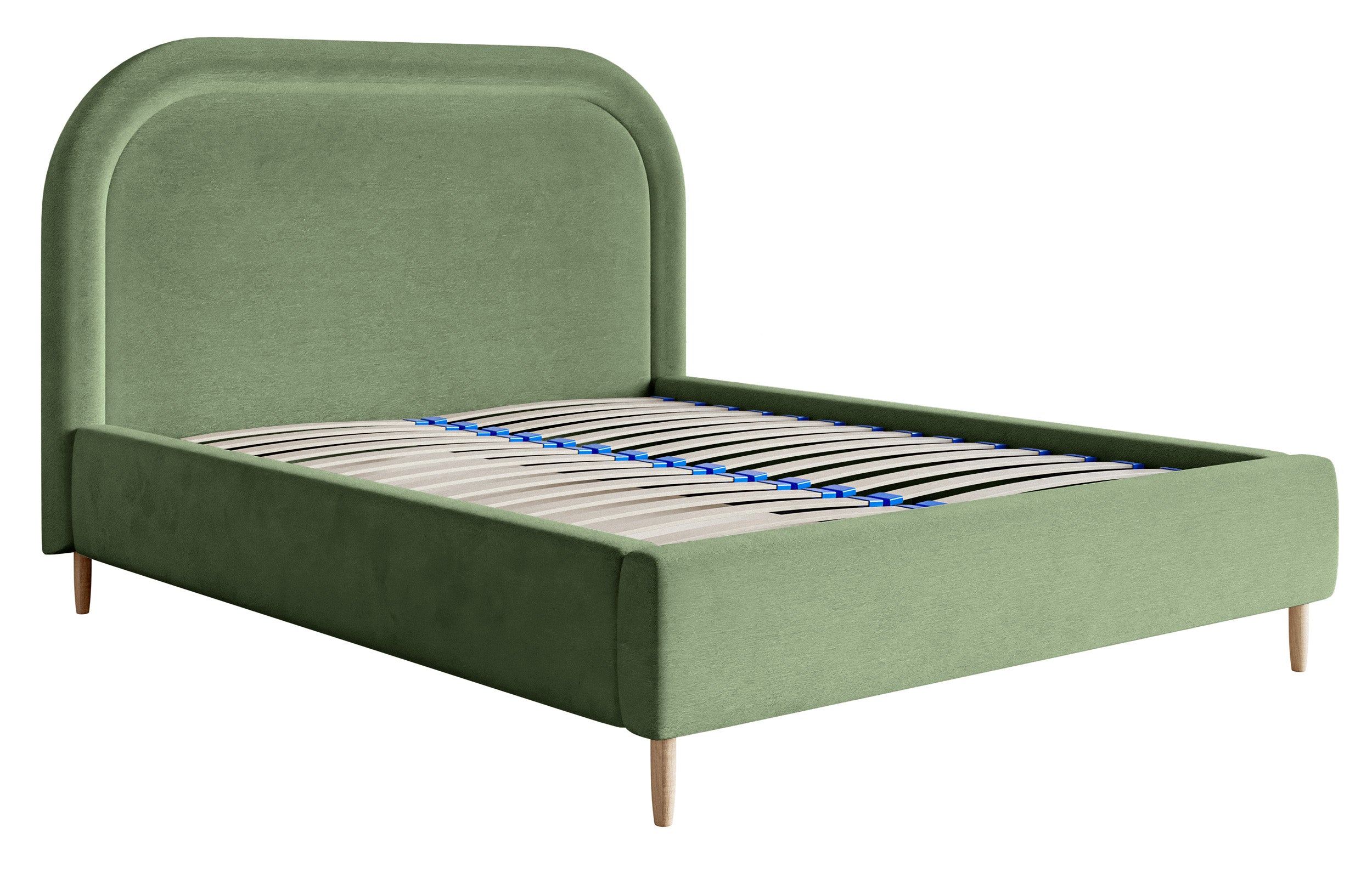 Gepolstertes Bett 160x200 cm Loreo mit Stauraum, Eukalyptus-Velours, wasserabweisend