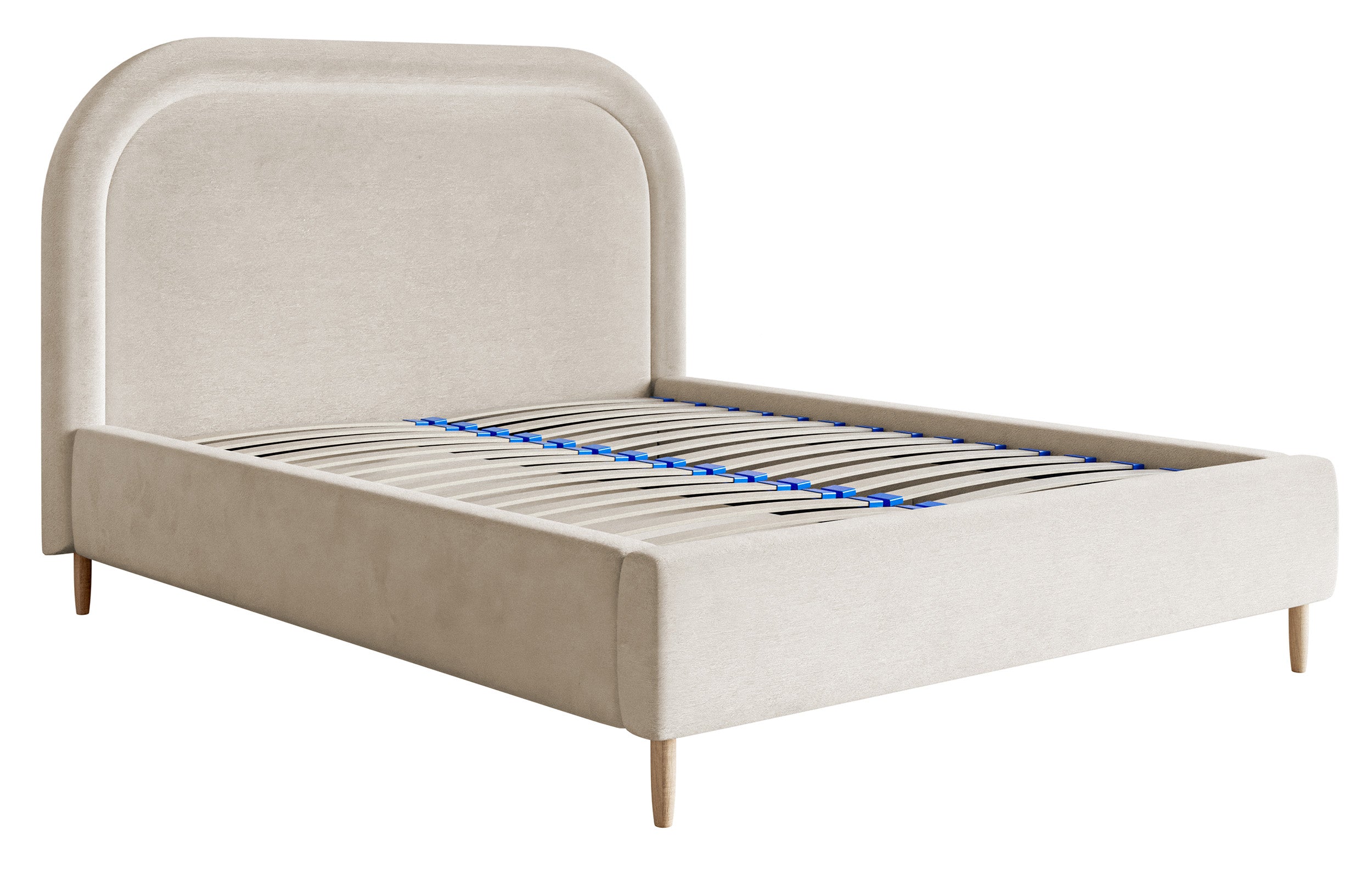 Polsterbett 160x200 cm Loreo mit Stauraum, grau-beiger hydrophober Samt