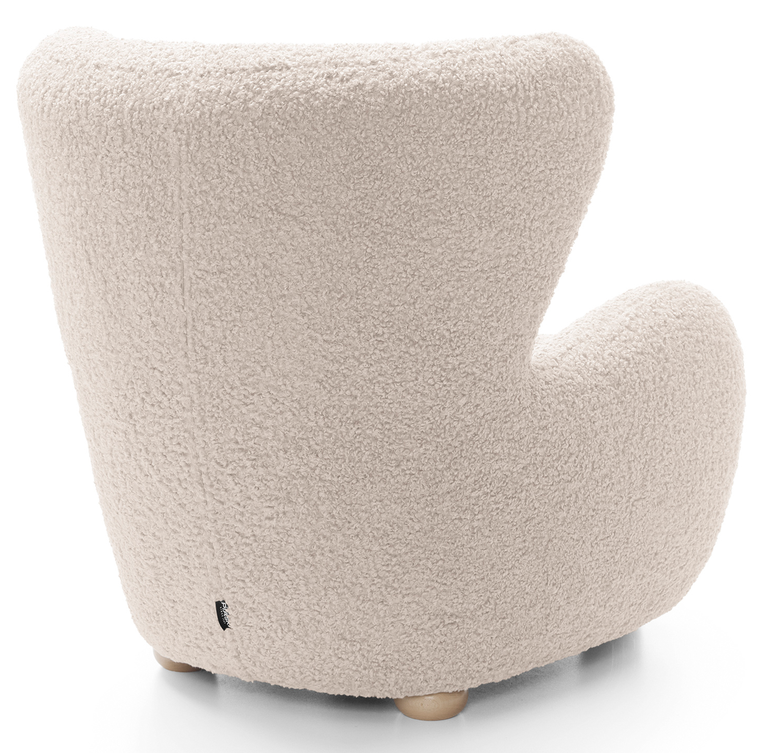Milele Schalensitz hellbeige Bouclé, Beine aus Buche