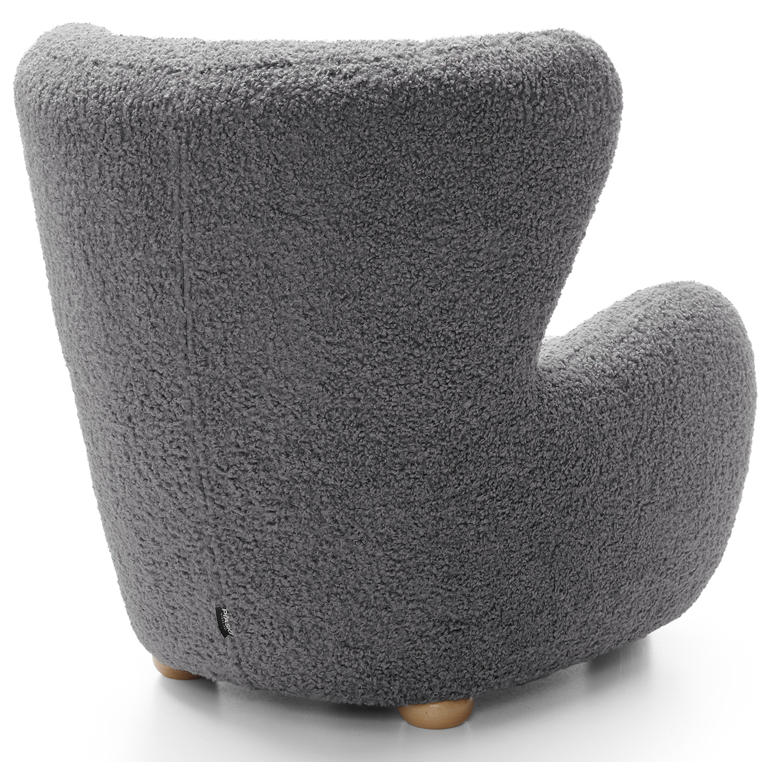 Milele Schalensitzstuhl grau Bouclé Beine aus Buche