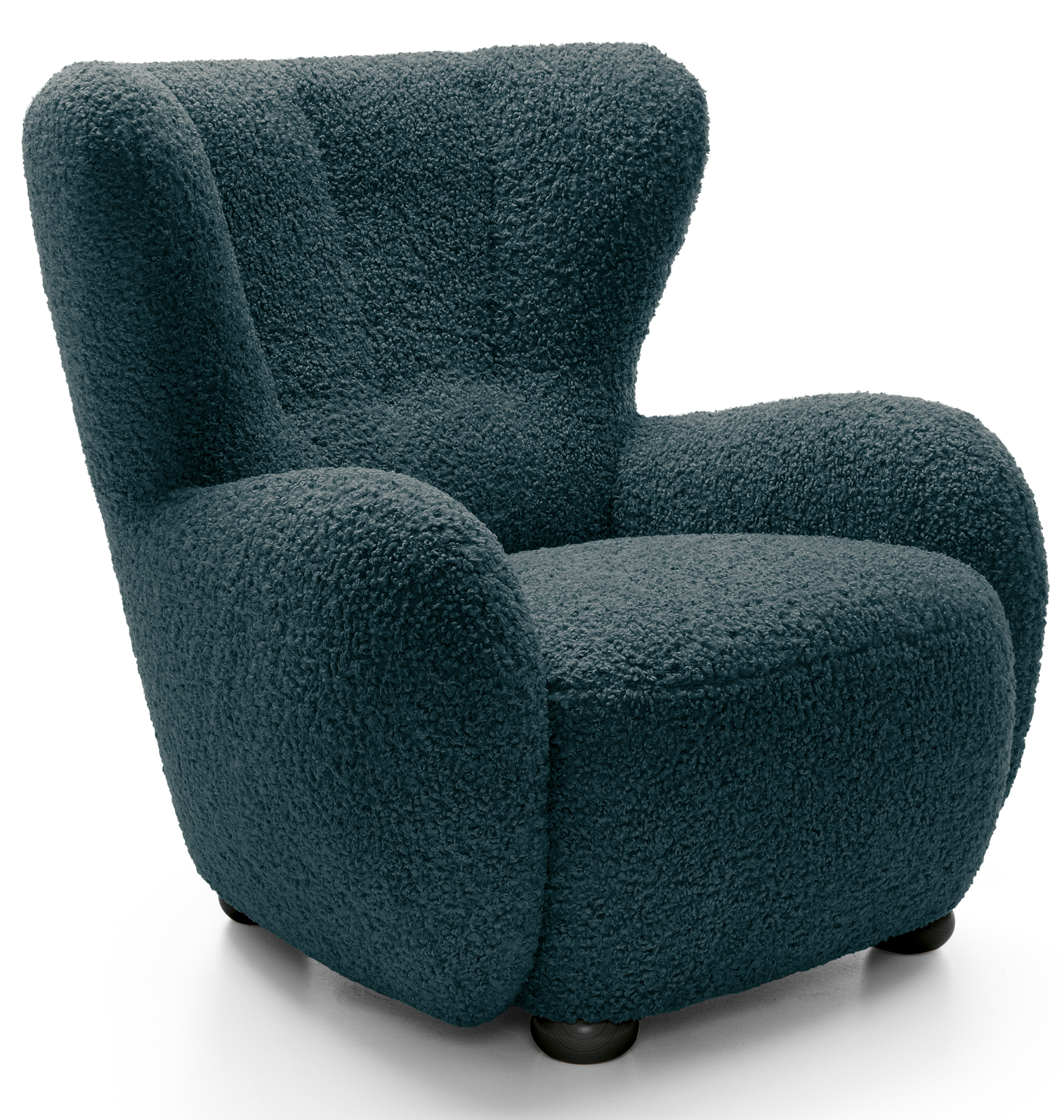 Milele Schalensitzstuhl türkis boucle mit schwarzen Beinen
