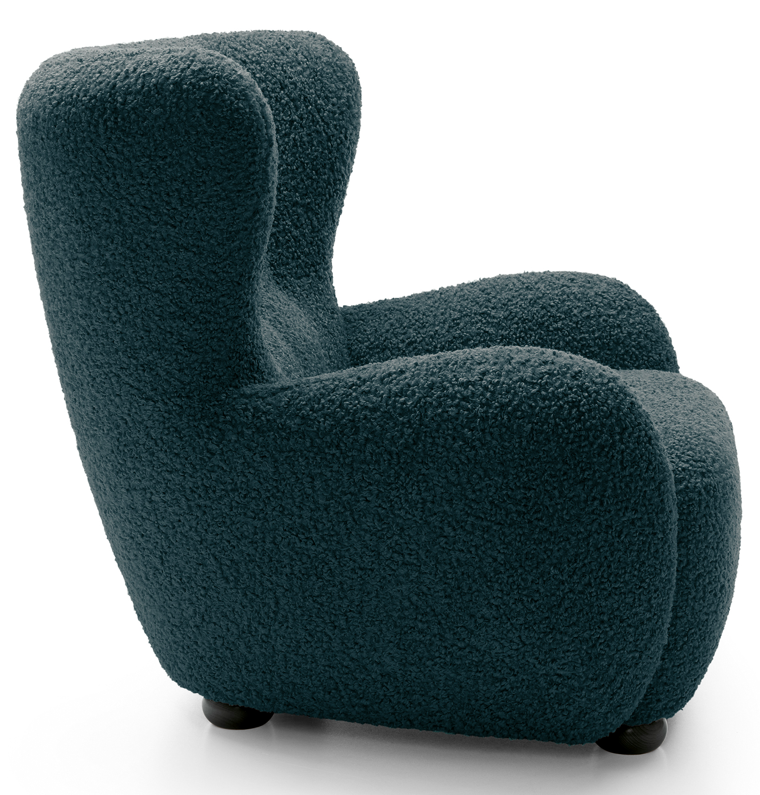 Milele Schalensitzstuhl türkis boucle mit schwarzen Beinen