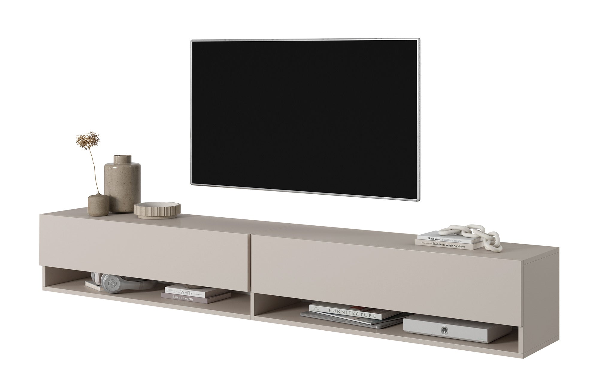 TV-Schrank Mirrgo 200 cm Grau-Beige