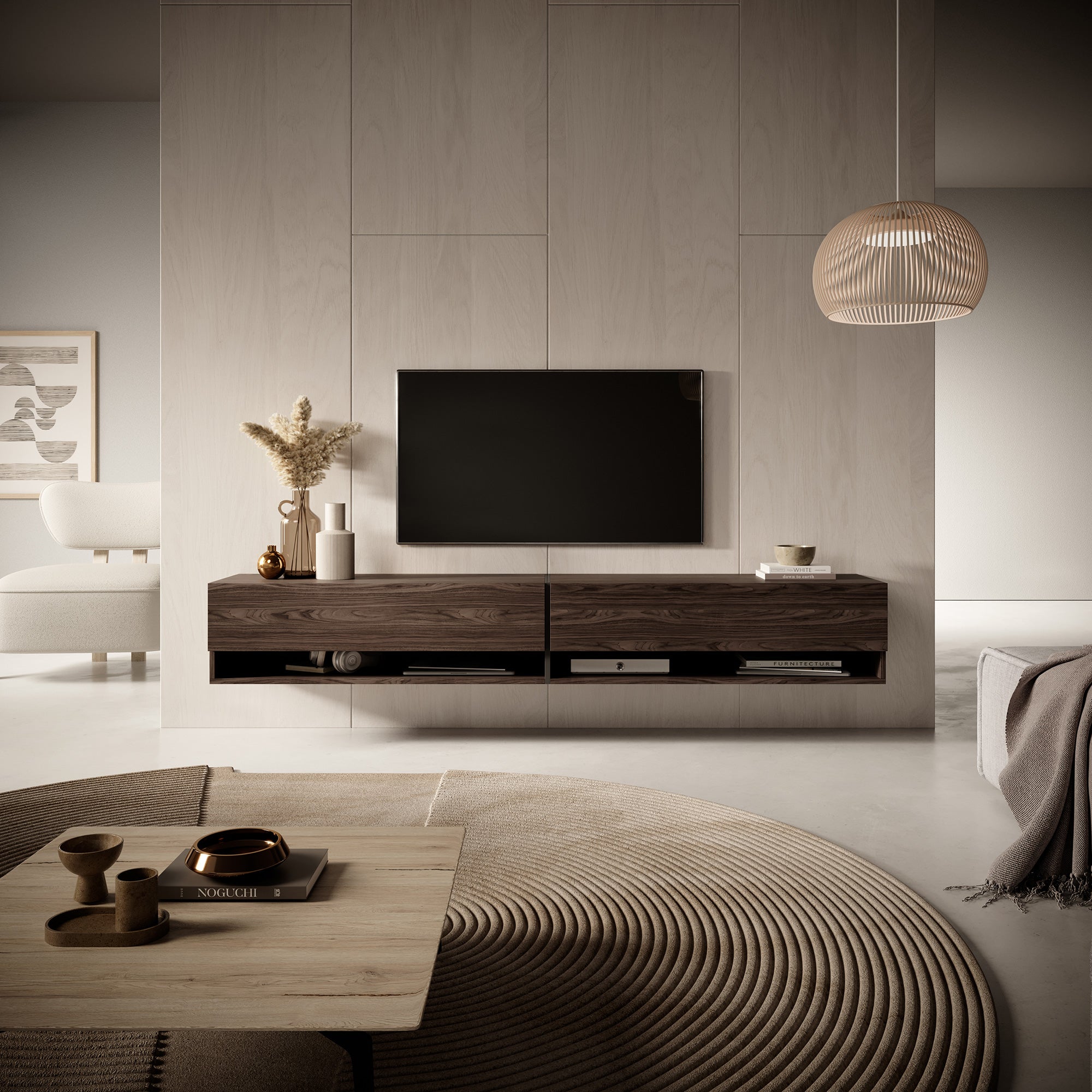 TV-Schrank Mirrgo 200 cm Nussbaum