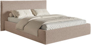 Polsterbett 180x200 cm Softie mit Stauraum, dunkelbeige Chenille, Metallrahmen
