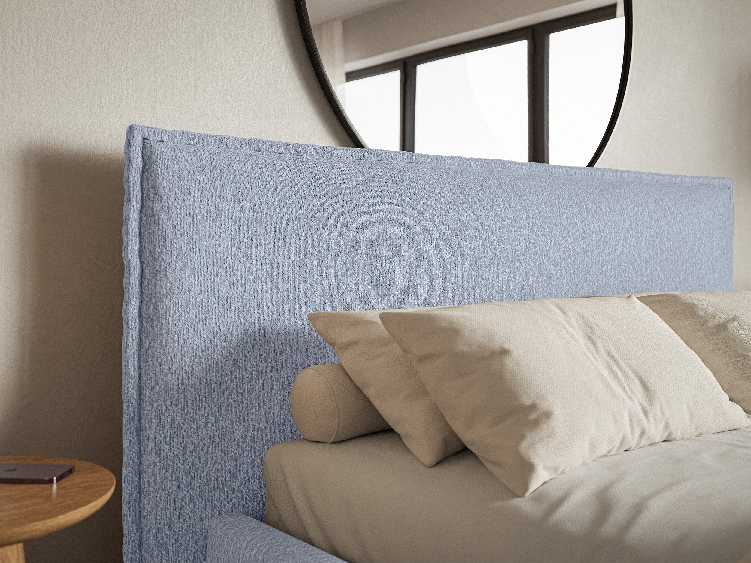 Polsterbett 160x200 cm Softie hellblauer Chenillestoff