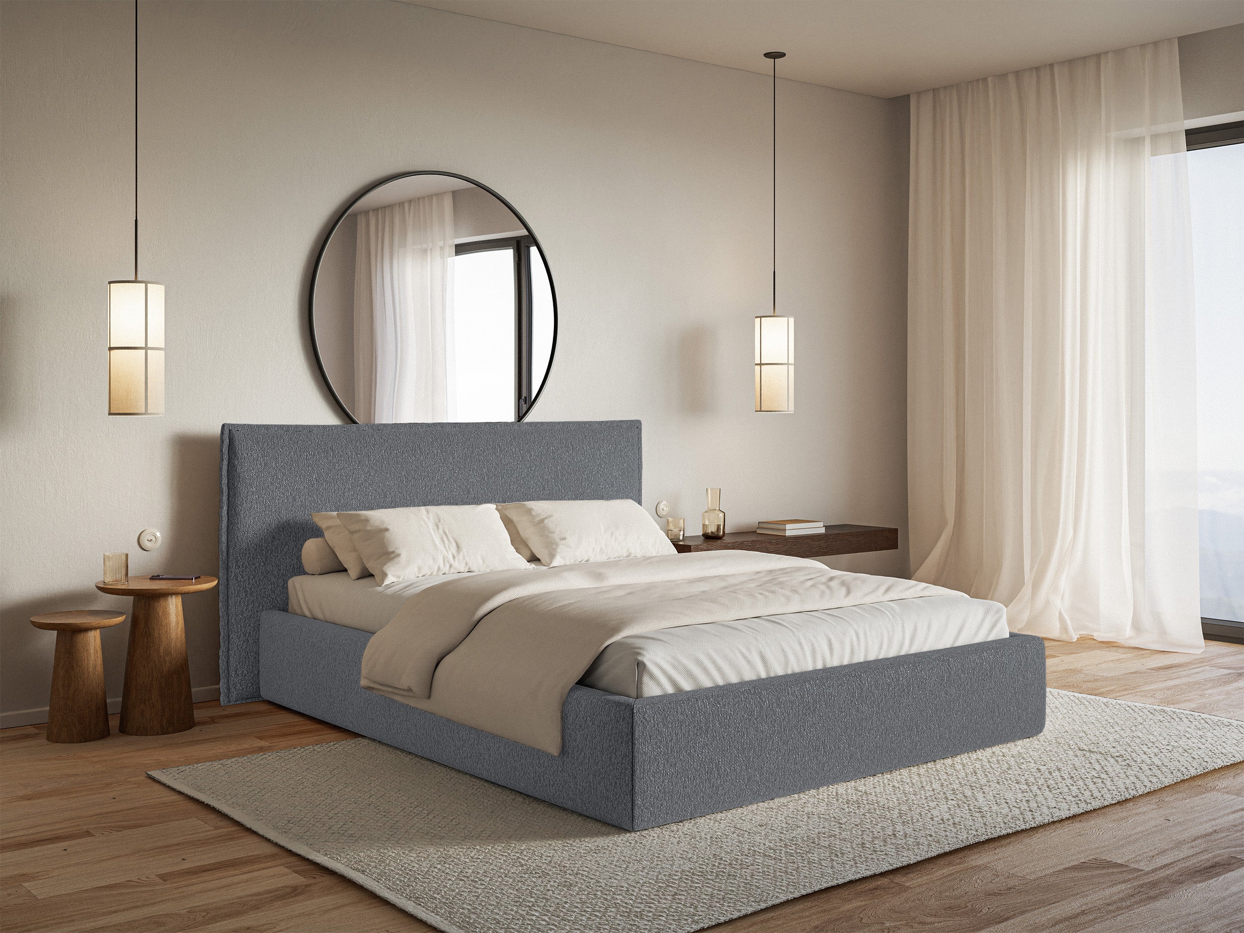 Polsterbett 180x200 cm Softie in Graphit Chenille