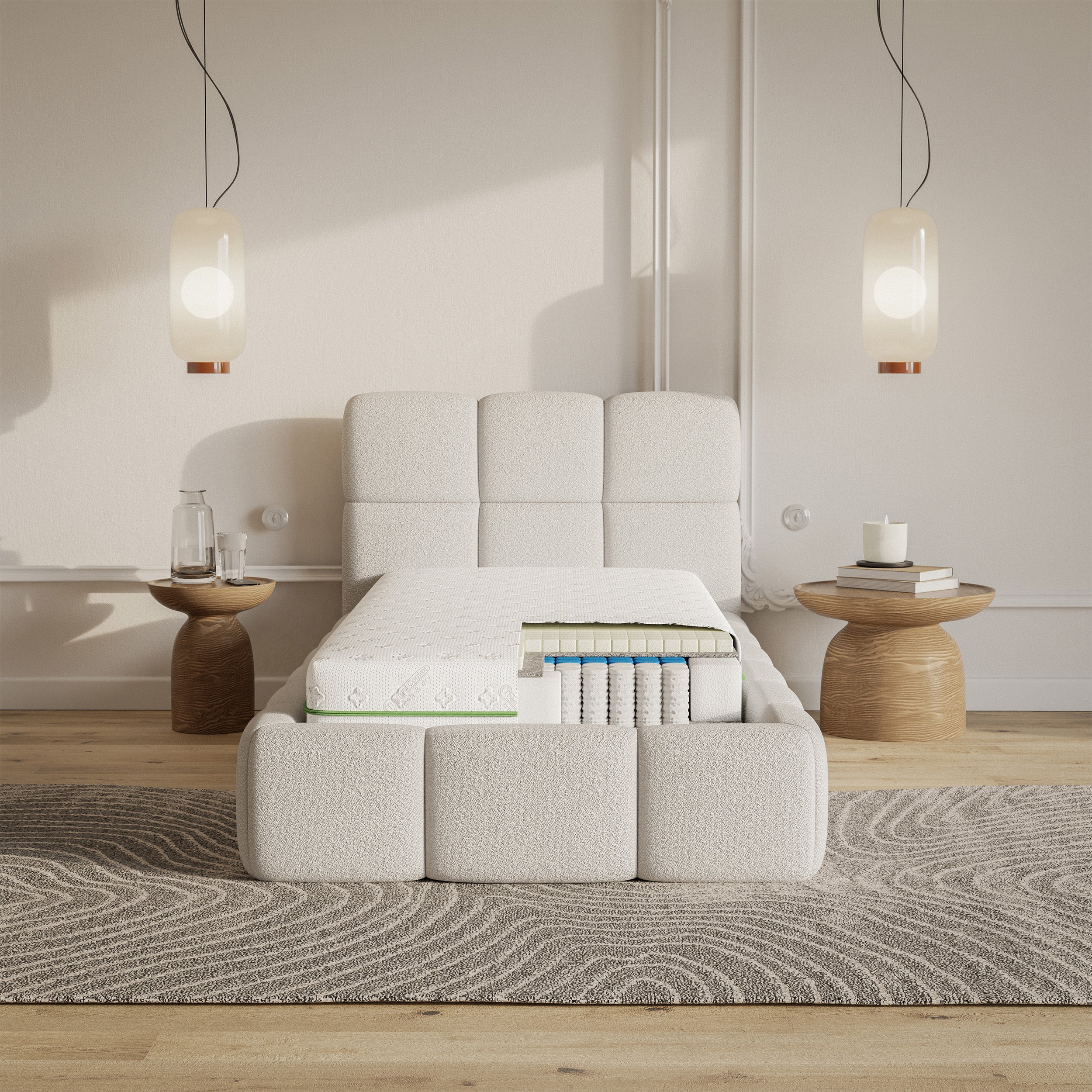 Taschenfederkernmatratze 90x200 cm Sompol mit Latex und HR-Schaum, beidseitig verwendbar