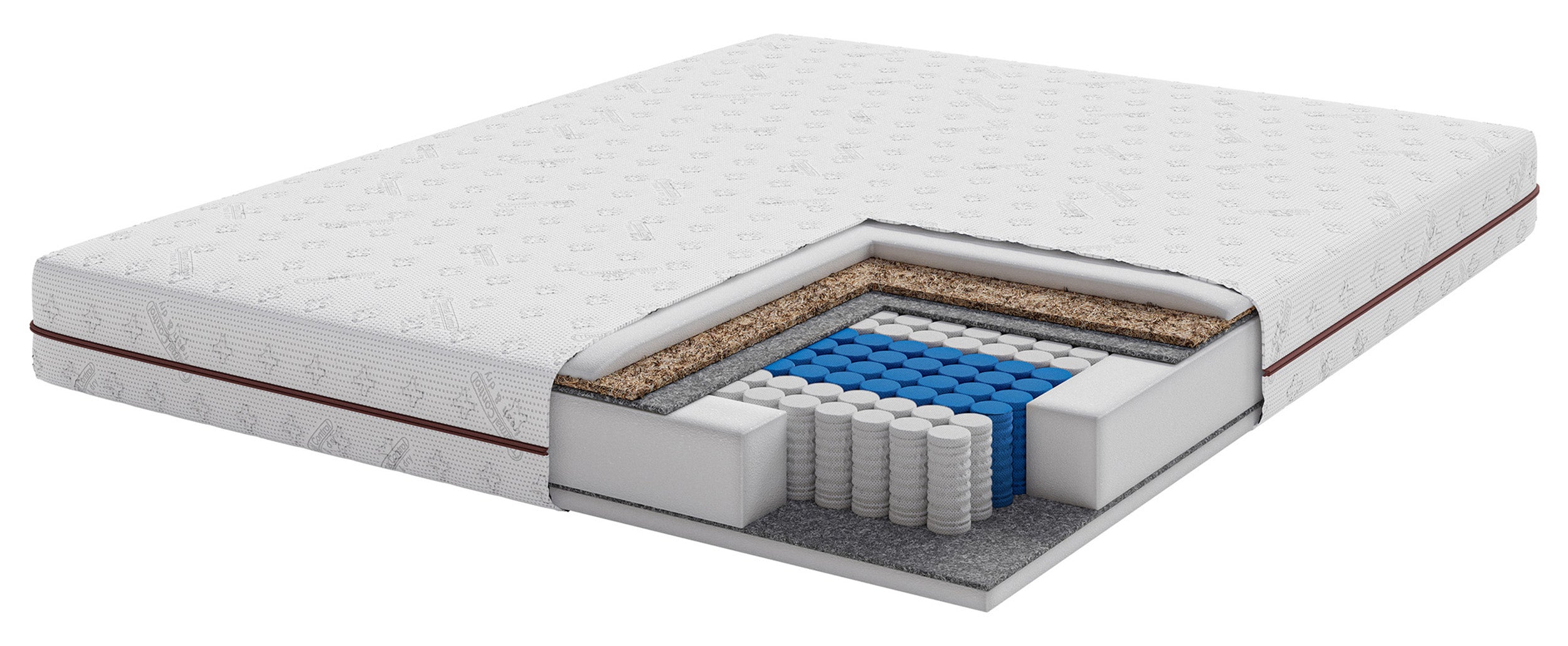 Taschenfederkernmatratze 120x200 cm Somcoco mit Kokos und PUR-Schaum, beidseitig verwendbar