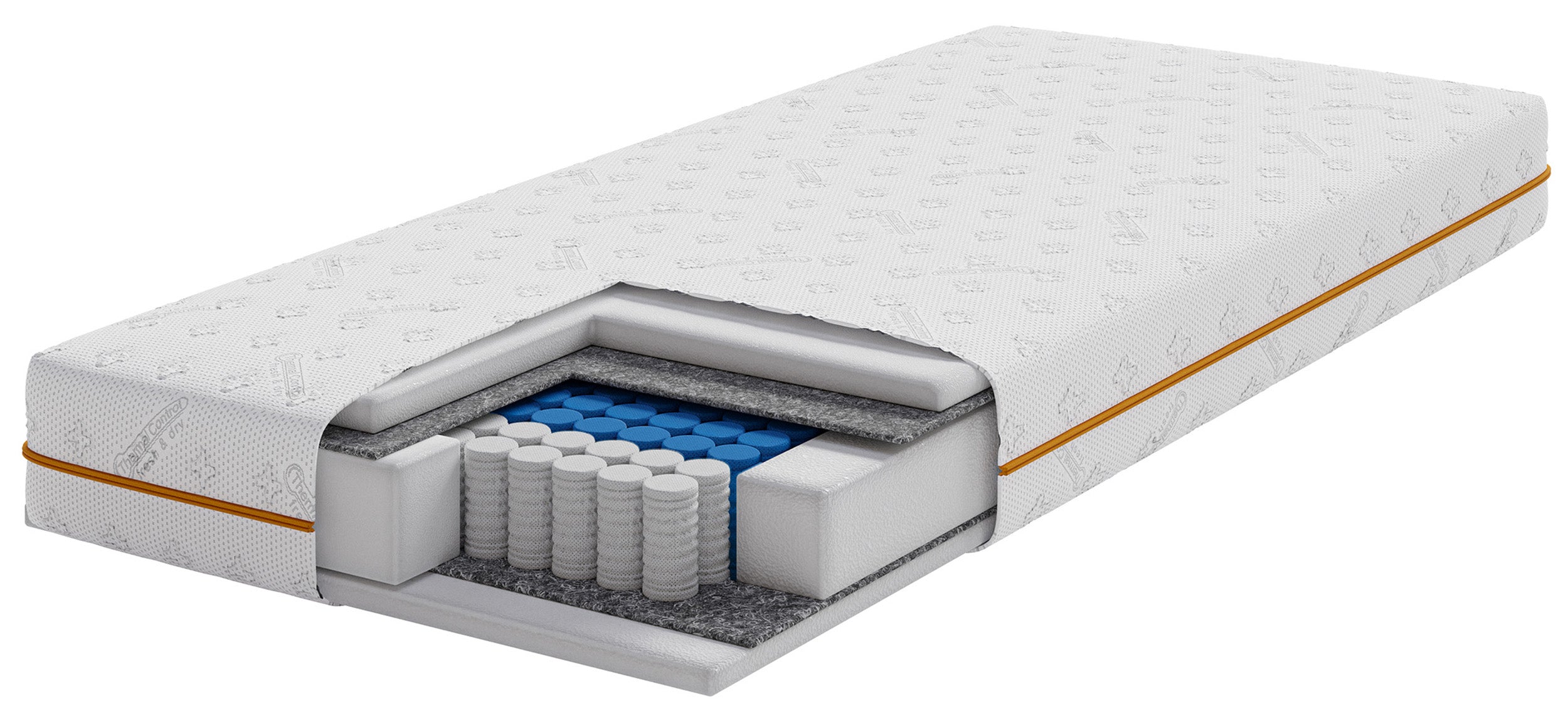 Taschenfederkernmatratze 90x200 cm Somfoam mit Komfortschaum