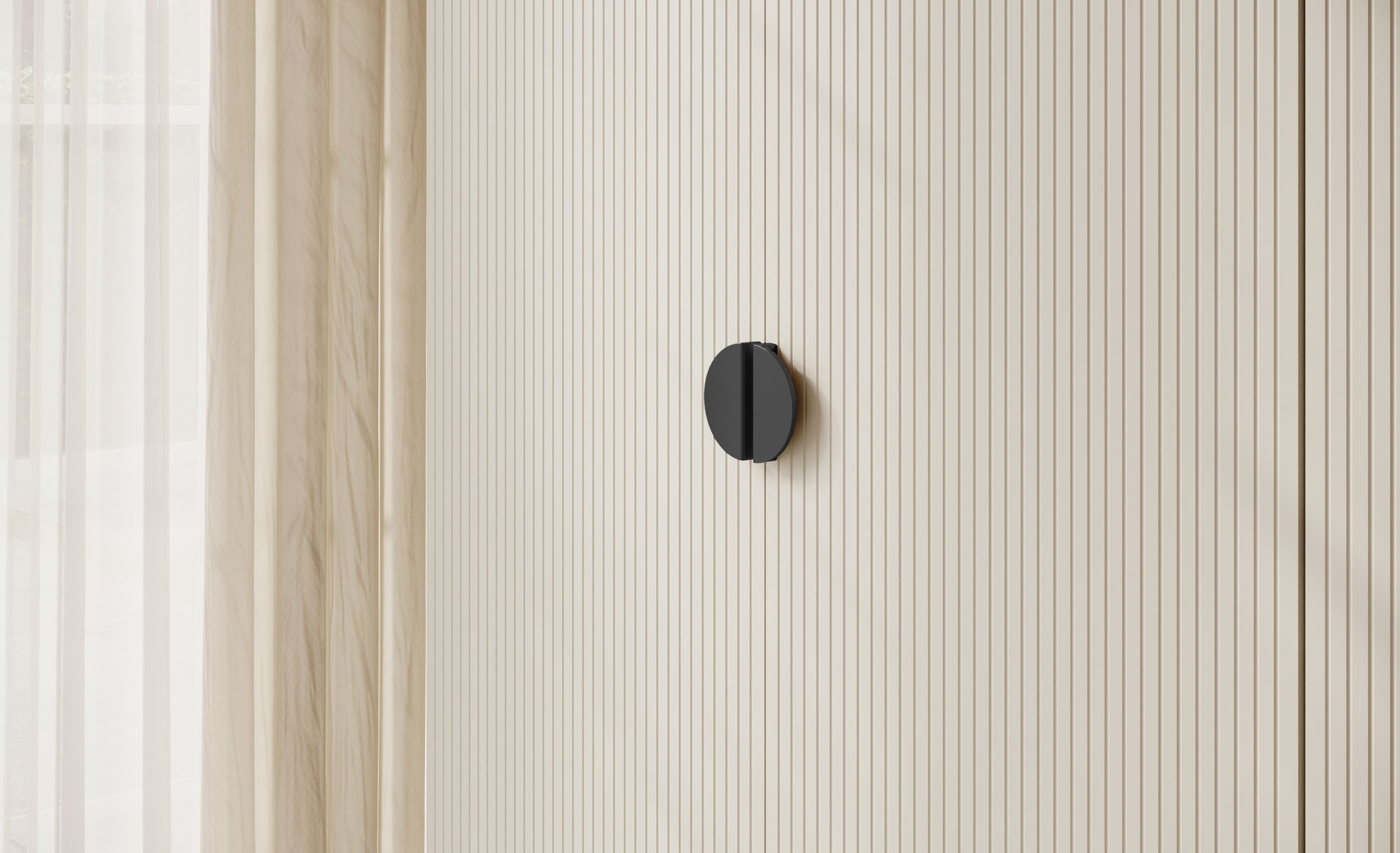 Vier­türiger Kleiderschrank Moonir mit zwei Kleiderstangen, Regalen, 200 cm, Grau-Beige