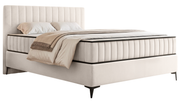 Kontinentales Bett 140x200 cm Mufasso mit Stauraum, cremefarbener Velours, wasserabweisend