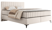 Kontinentales Bett 160x200 cm Mufasso mit Stauraum, cremefarben, wasserabweisender Samt