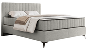 Kontinentales Bett 160x200 cm Mufasso mit Stauraum hellgrauer Bouclé-Stoff