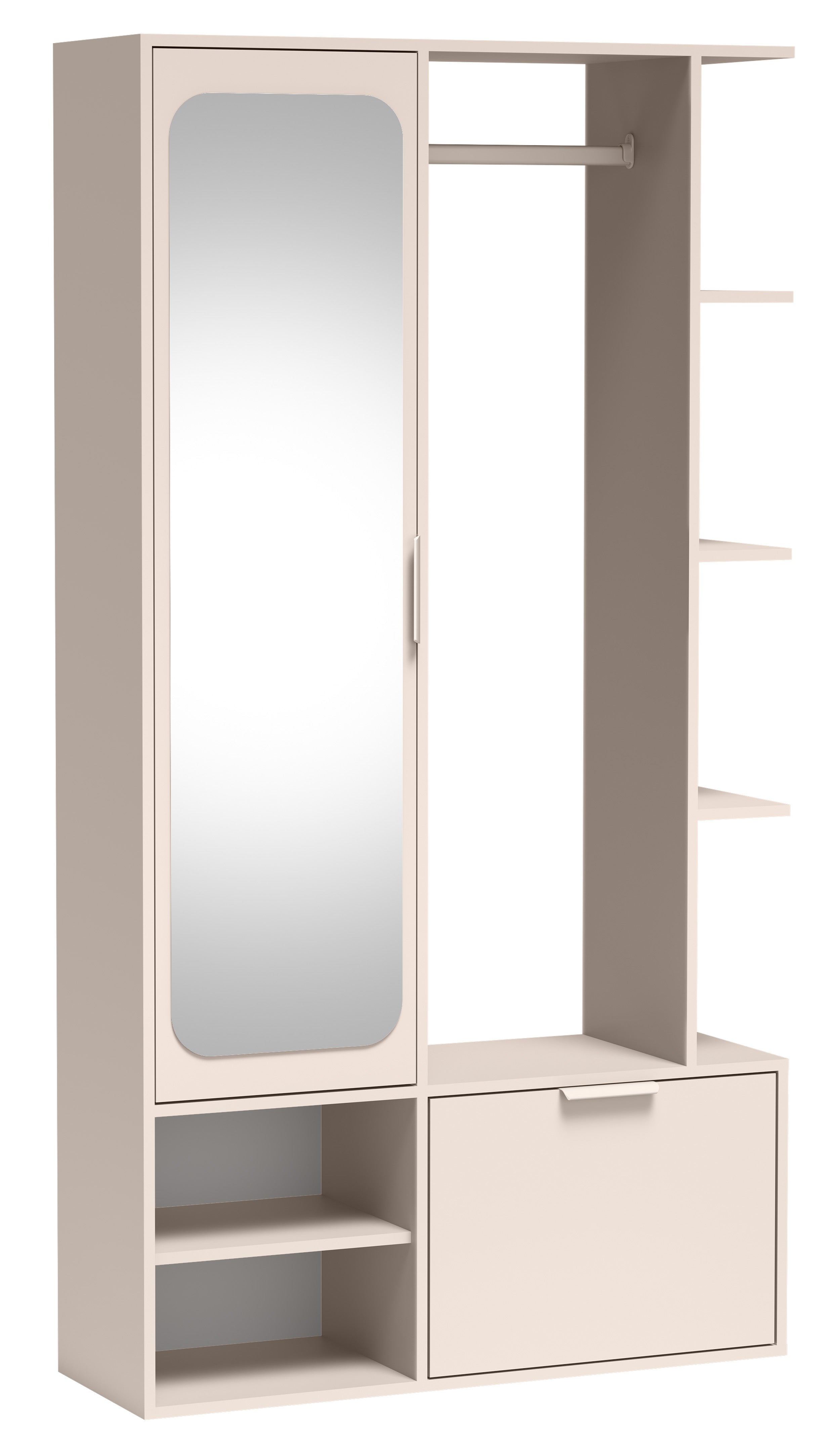 Flur-Set Nala mit Spiegel und 100 cm langer Stange in Kaschmir