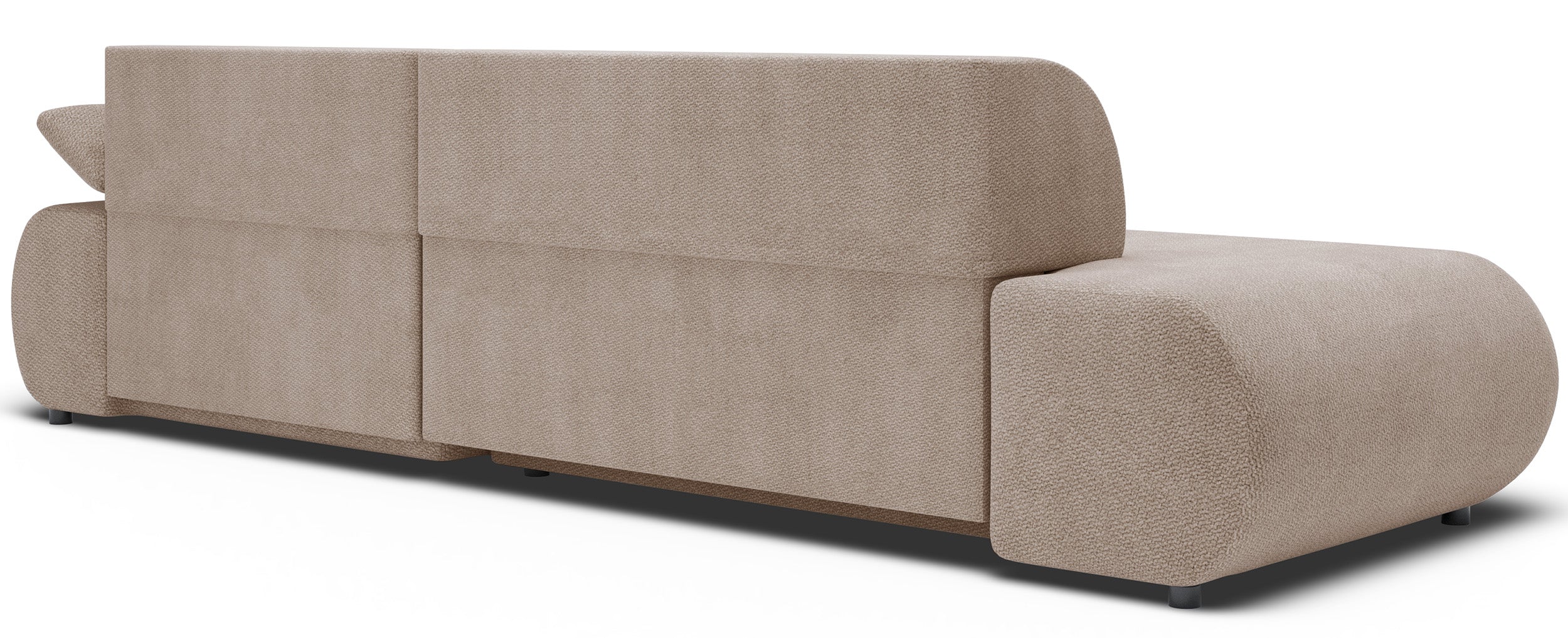 Ecksofa mit Schlaffunktion Armone, L-förmig, rechtsseitig, beige Chenille
