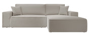 Ecksofa mit Schlafunktion Farese New L-förmig mit Stauraum, braunes Bouclé, rechtsseitig