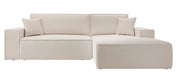 Ecksofa mit Schlaffunktion Farese New L-förmig mit Stauraum, beige Bouclé, rechtsseitig