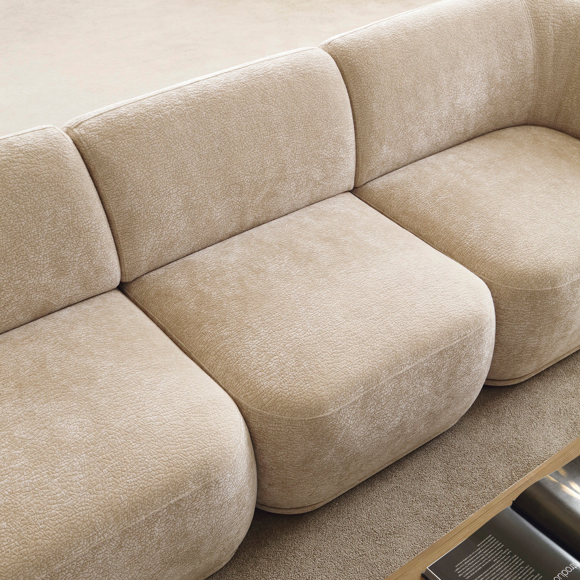 Einzelnes Mittelsegment Bommo beige Chenille