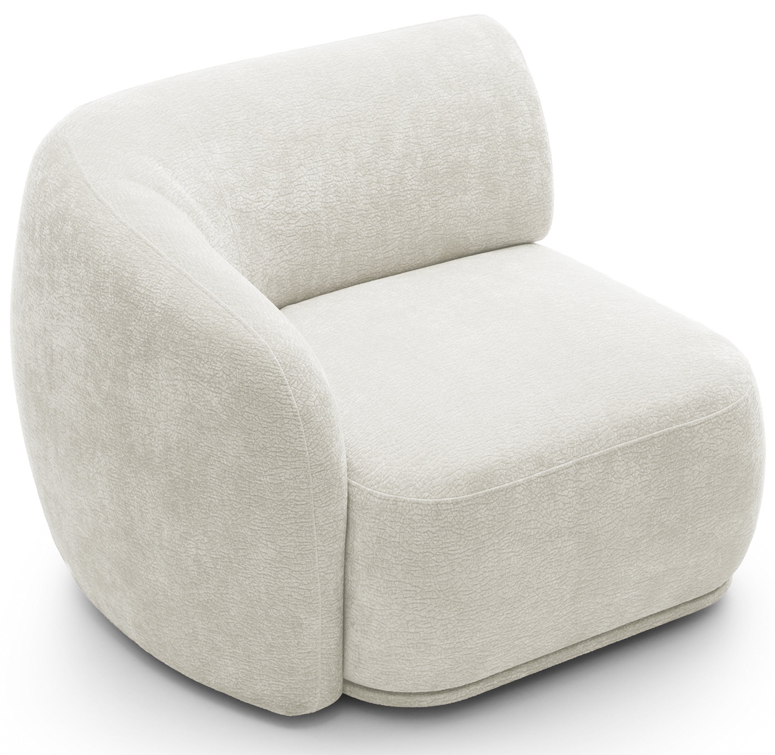 Einzelmodul Bommo linksseitig, cremefarben, Chenille