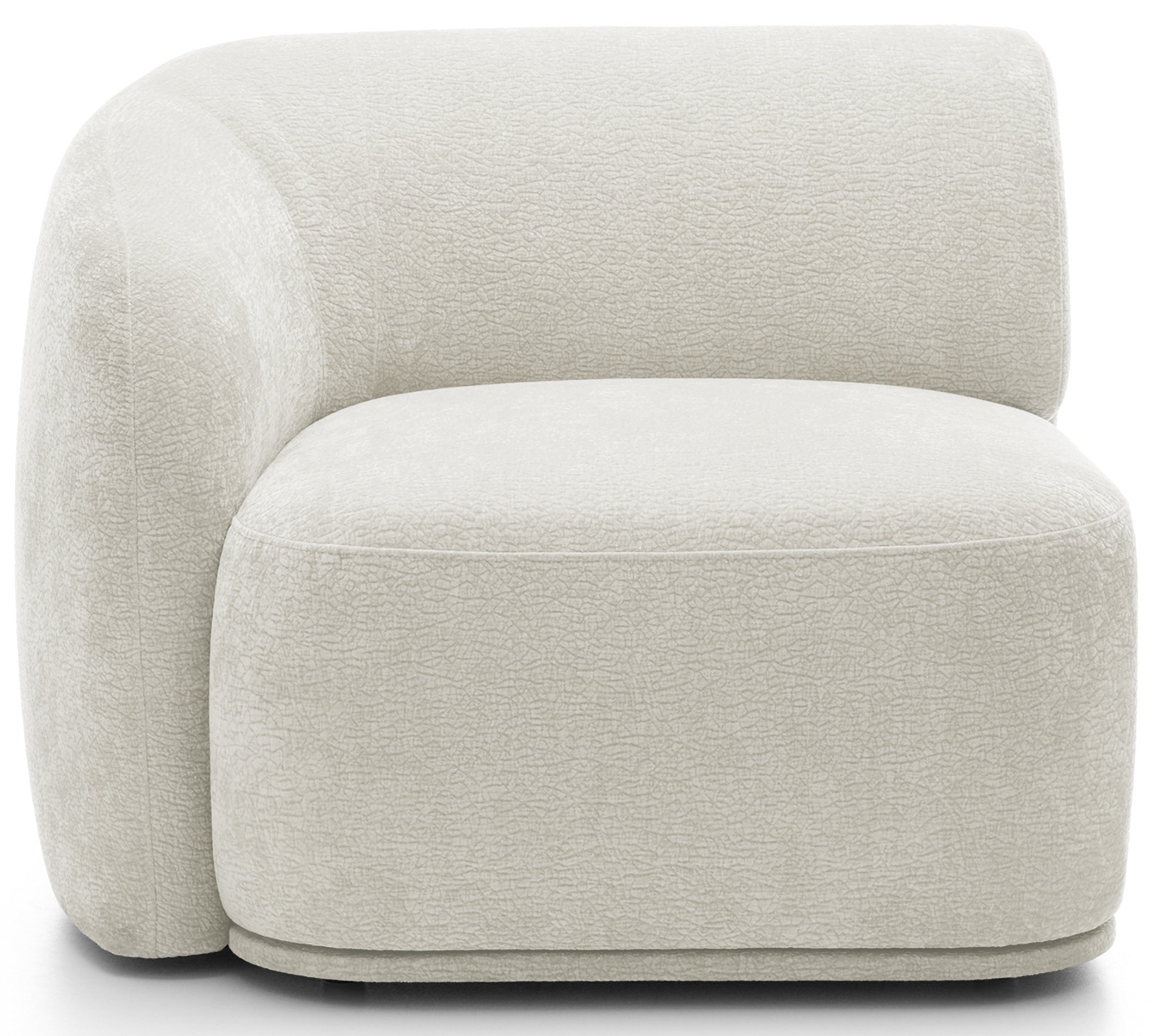 Einzelmodul Bommo linksseitig, cremefarben, Chenille